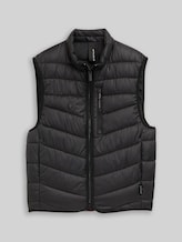 TOM TAILOR Herren Lightweight Steppweste mit Stehkragen, schwarz, Uni, Gr. S