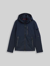 TOM TAILOR Herren Softshell Jacke mit Kapuze, blau, Uni, Gr. S