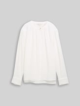TOM TAILOR Damen Crinkle Bluse mit Raffungen, weiß, Uni, Gr. 36
