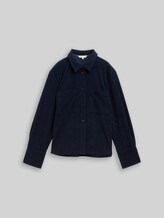 TOM TAILOR Damen Loose Fit Cordbluse, blau, Uni, Gr. 46