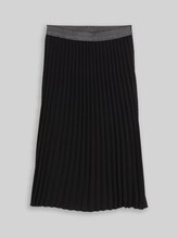 TOM TAILOR Damen Plissee Midi-Rock mit Glitzer-Detail, schwarz, Uni, Gr. 36