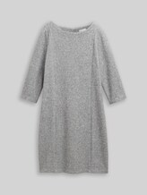 TOM TAILOR Damen Cosy Kleid mit 3/4-Arm, grau, Meliert, Gr. 36