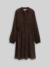 TOM TAILOR Damen Chiffon-Kleid mit Leo-Print, braun, Animalprint, Gr. 36