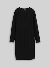 TOM TAILOR Damen Kleid mit Glitzer-Effekt, schwarz, Uni, Gr. 36