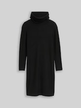 TOM TAILOR Damen Cosy Kleid mit Waffelstruktur, schwarz, Uni, Gr. 36