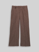 TOM TAILOR Damen TTLEA WIDE Hose in Melange-Optik, braun, Meliert, Gr. 44/32