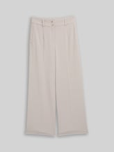 TOM TAILOR Damen TTLEA WIDE Hose mit Bügelfalte, grau, Uni, Gr. 44/32