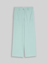 TOM TAILOR Damen TTLEA WIDE Hose mit Bügelfalte, grün, Meliert, Gr. 44/32