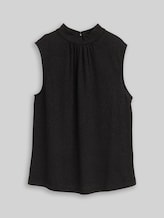 TOM TAILOR Damen Top mit Glitzer-Effekt, schwarz, Uni, Gr. S