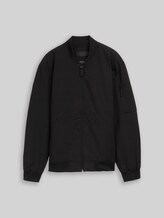 TOM TAILOR DENIM Herren Bomberjacke aus wasserabweisendem Material, schwarz, Uni, Gr. M