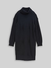 TOM TAILOR Damen Loose Fit Strickkleid, blau, Uni, Gr. 36