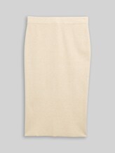 TOM TAILOR Damen Midi-Rock mit Schlitz, beige, Uni, Gr. 36