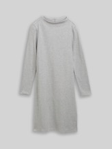 TOM TAILOR Damen Cosy Kleid mit Stehkragen, grau, Meliert, Gr. 36