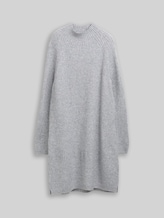 TOM TAILOR DENIM Damen Strickkleid mit Stehkragen, grau, Meliert, Gr. M