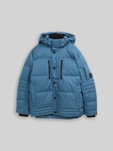 TOM TAILOR Herren Plus Size - Pufferjacke mit abnehmbarer Kapuze, blau, Uni, Gr. 4XL