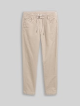 TOM TAILOR Damen Tapered Relaxed Cordhose, grau, Uni, Gr. 38/28
