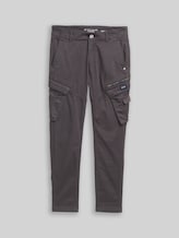 TOM TAILOR Herren Tapered Cargo Hose mit Stretch, schwarz, Uni, Gr. 36/34