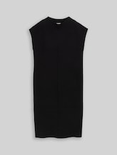 TOM TAILOR Damen Strickkleid mit Stehkragen, schwarz, Uni, Gr. 36