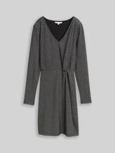 TOM TAILOR DENIM Damen Fitted Mini-Kleid mit Glitzer-Effekt, schwarz, Uni, Gr. XXL