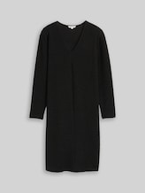 TOM TAILOR Damen Plus Size - Kleid mit Glitzer-Effekt, schwarz, Uni, Gr. 46