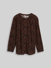 TOM TAILOR Damen Plus Size - Bluse mit Leo-Print, braun, Animalprint, Gr. 46