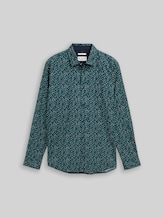 TOM TAILOR Herren Fitted Hemd mit Muster, grün, Gemustert, Gr. XXXL