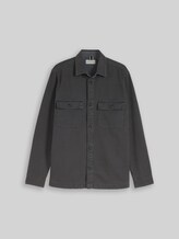 TOM TAILOR Herren Overshirt im Washed-Look, schwarz, Uni, Gr. L