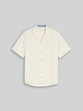 TOM TAILOR Herren Regular Fit Kurzarmhemd mit Stickerei, braun, Uni, Gr. XXL