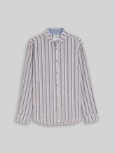 TOM TAILOR Herren Regular Fit Hemd mit Leinenanteil, blau, Gestreift, Gr. XXL