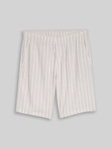 TOM TAILOR DENIM Herren TTRELAXED Shorts mit Leinenanteil, grau, Gestreift, Gr. XXL