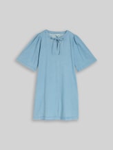 TOM TAILOR DENIM Damen Mini-Jeanskleid mit Eingriffstaschen, blau, Uni, Gr. M