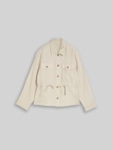 TOM TAILOR Damen Regular Fit Jacke mit Leinenanteil, braun, Uni, Gr. 36