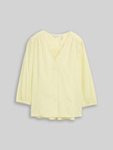 TOM TAILOR Damen Bluse aus Viskose, gelb, Uni, Gr. 36