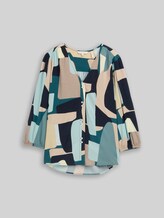 TOM TAILOR Damen Bluse aus Viskose, grün, Gemustert, Gr. 36