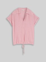 TOM TAILOR Damen Loose Fit Bluse mit Streifenmuster, rot, Gestreift, Gr. 46