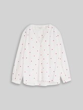 TOM TAILOR Damen Bluse mit Herz-Stickerei, weiß, Gemustert, Gr. 36