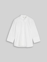 TOM TAILOR Damen Popeline Hemdbluse mit 3/4-Arm, weiß, Uni, Gr. 46