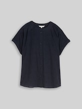 TOM TAILOR Damen Loose Fit Bluse, blau, Uni, Gr. 38