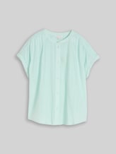 TOM TAILOR Damen Loose Fit Bluse, blau, Uni, Gr. 46