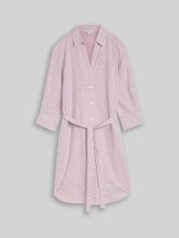 TOM TAILOR Damen Blusenkleid mit Bindegürtel, rosa, Uni, Gr. 44