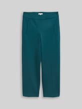 TOM TAILOR Damen TTMIA STRAIGHT Cropped Hose, grün, Uni, Gr. 44/28