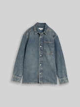 TOM TAILOR Jungen Regular Fit Jeanshemd mit Baumwolle, blau, Uni, Gr. 152