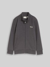 TOM TAILOR Jungen College Sweatjacke mit Stehkragen, grau, Uni, Gr. 92/98