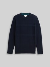 TOM TAILOR Herren Strickpullover aus Baumwolle, blau, Uni, Gr. XXL