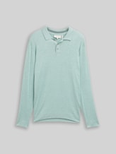 TOM TAILOR Herren Strickpullover mit Polokragen, grün, Meliert, Gr. XXL