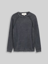 TOM TAILOR Herren Strickpullover aus Baumwolle, blau, Uni, Gr. L