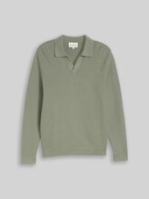 TOM TAILOR Herren Strickpullover mit Polokragen, grün, Uni, Gr. XXL
