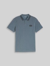 TOM TAILOR Herren Poloshirt mit Ärmeltasche, blau, Meliert, Gr. S