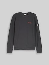 TOM TAILOR Herren Sweatshirt mit Reißverschlusstasche, schwarz, Uni, Gr. XXL