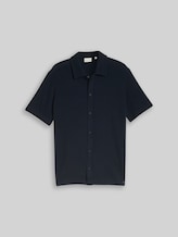 TOM TAILOR Herren Regular Fit Hemd aus Jersey, blau, Uni, Gr. XXL